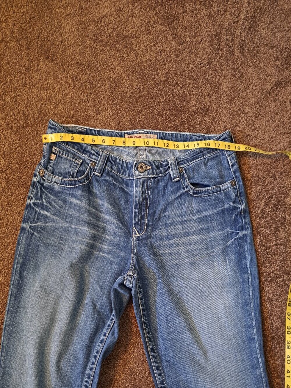 Big Star Casey K Low Rise Fit Cut off Denim Jean Shorts W/Embroidered Flap Pocke - Picture 10 of 11